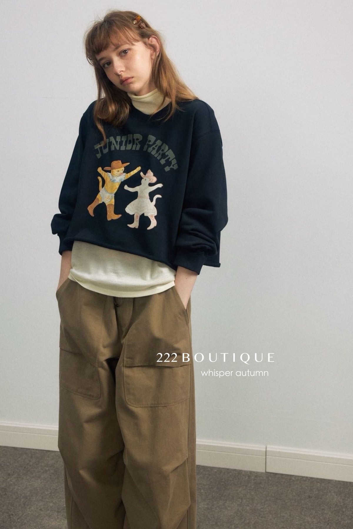 17a17 Cropped printed sweater