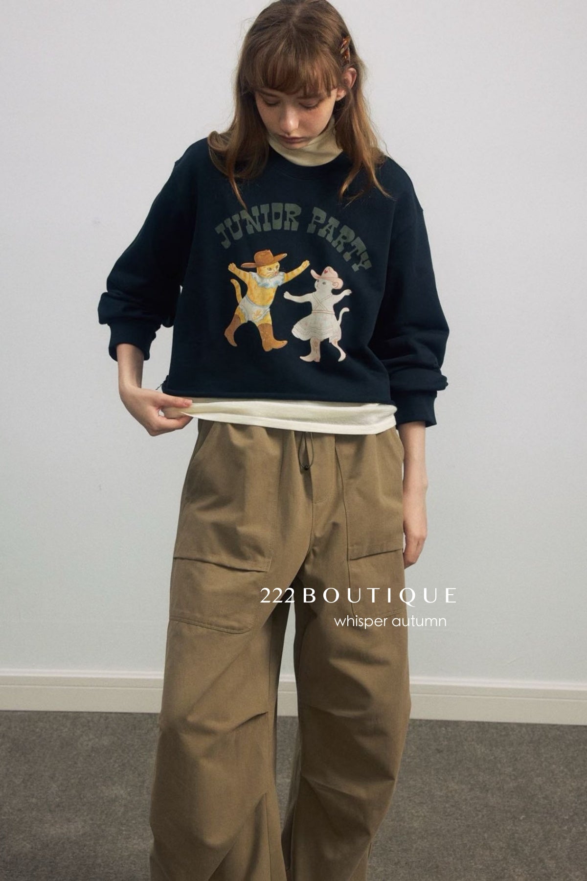 17a17 Cropped printed sweater