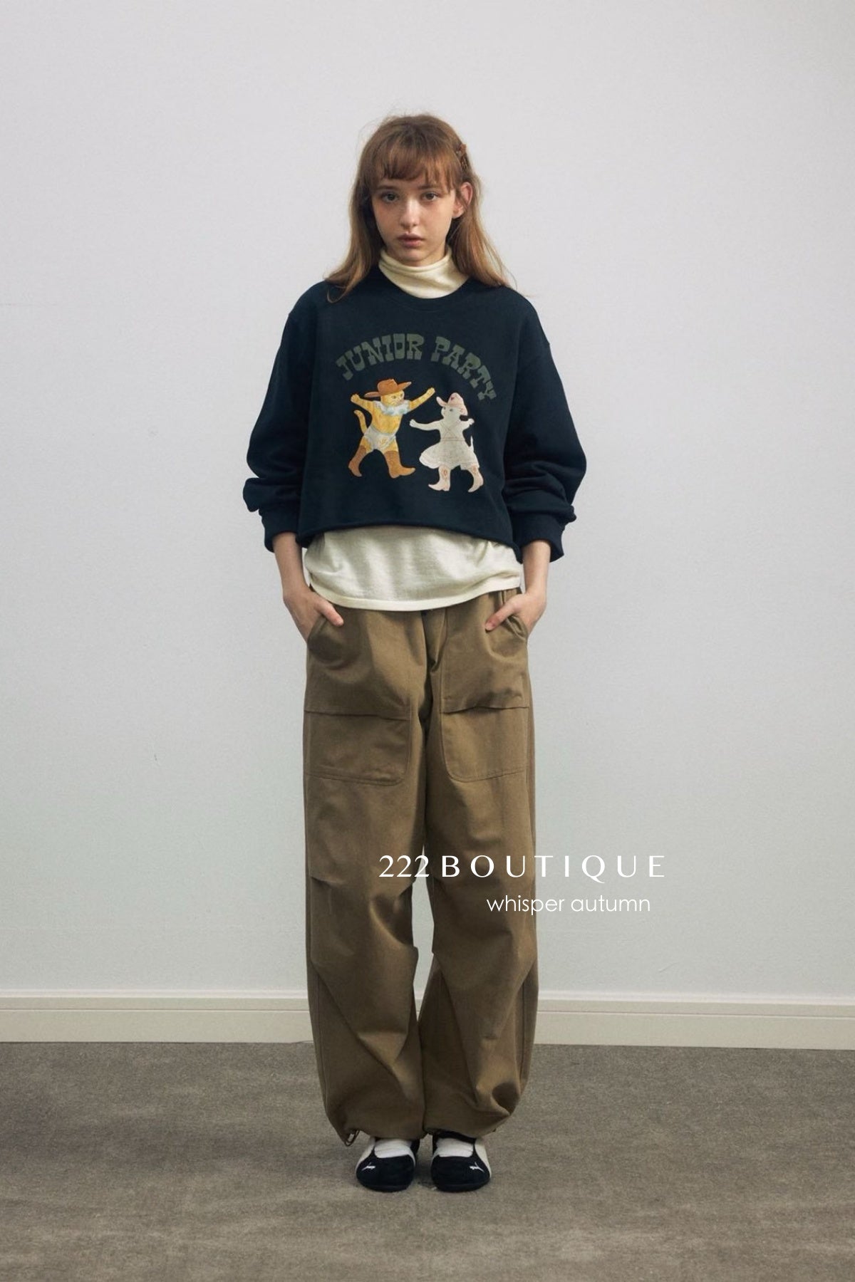 17a17 Cropped printed sweater