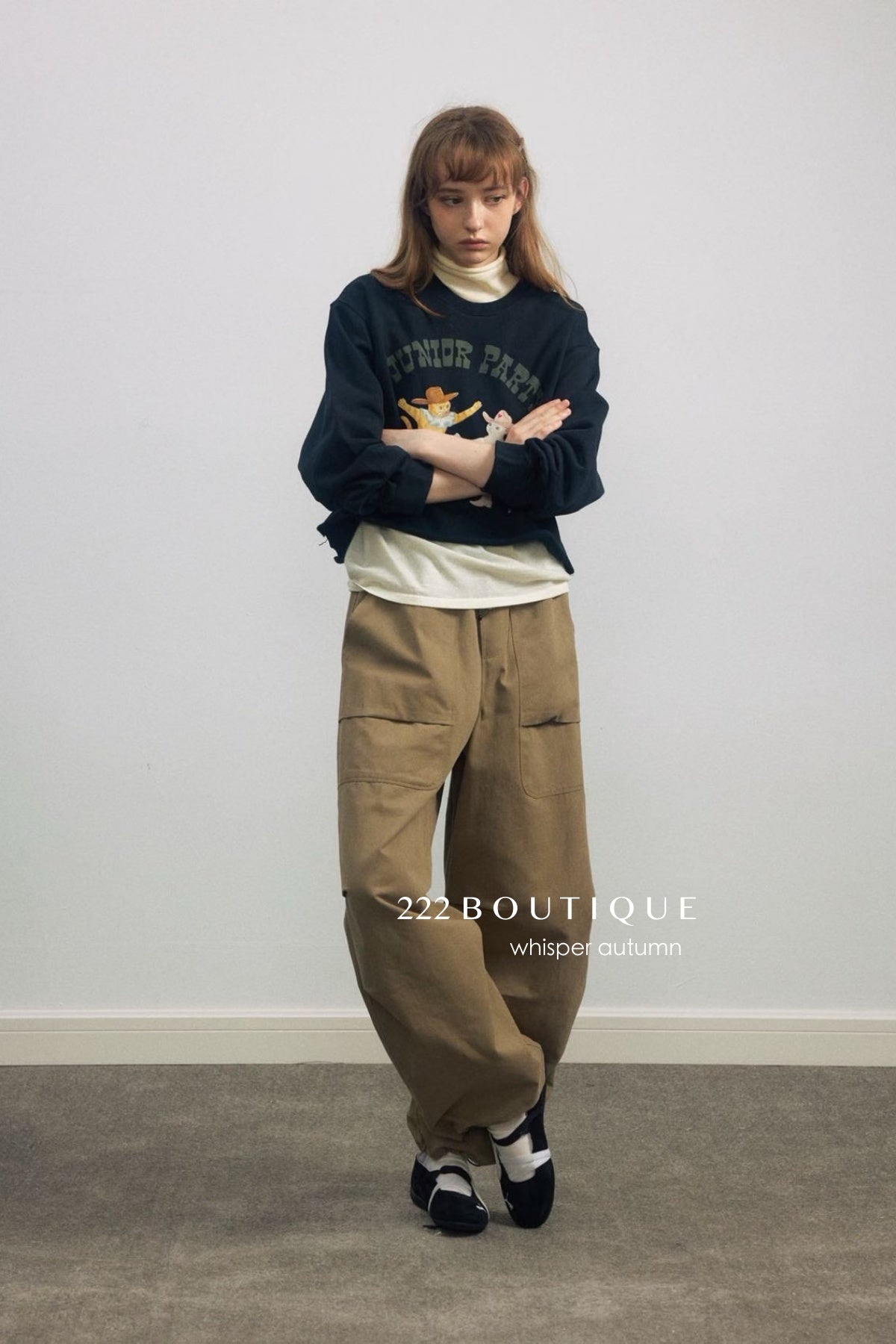 17a17 Cropped printed sweater