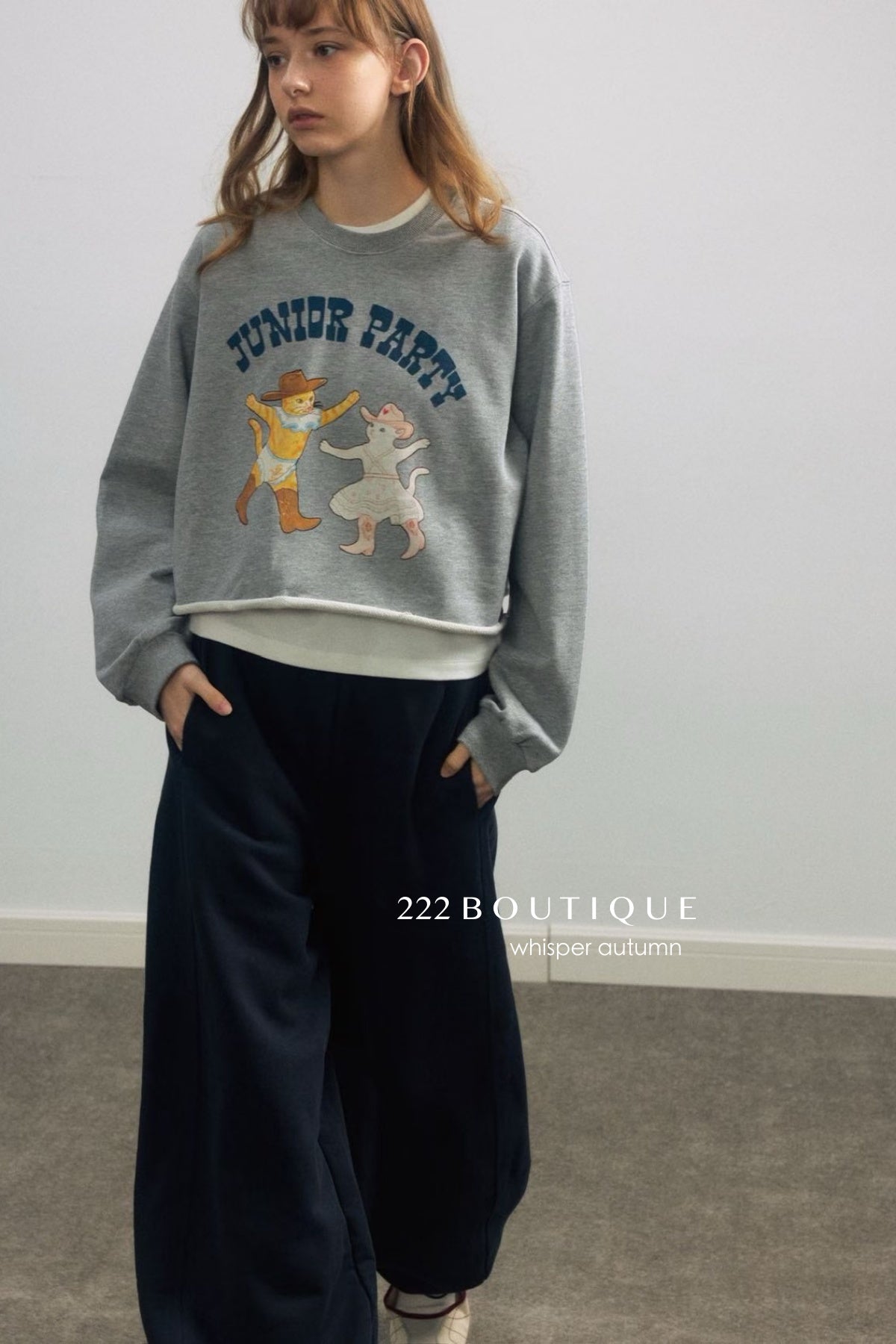 17a17 Cropped printed sweater