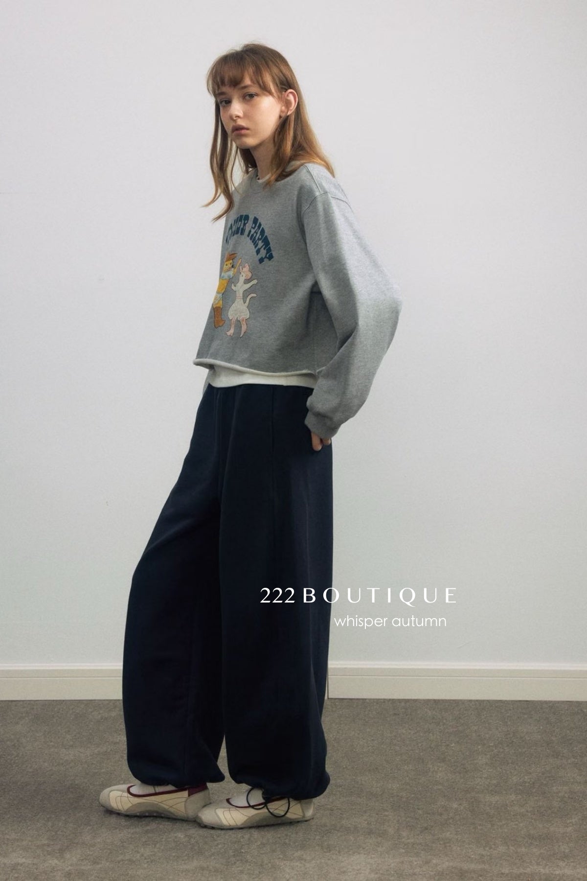 17a17 Cropped printed sweater