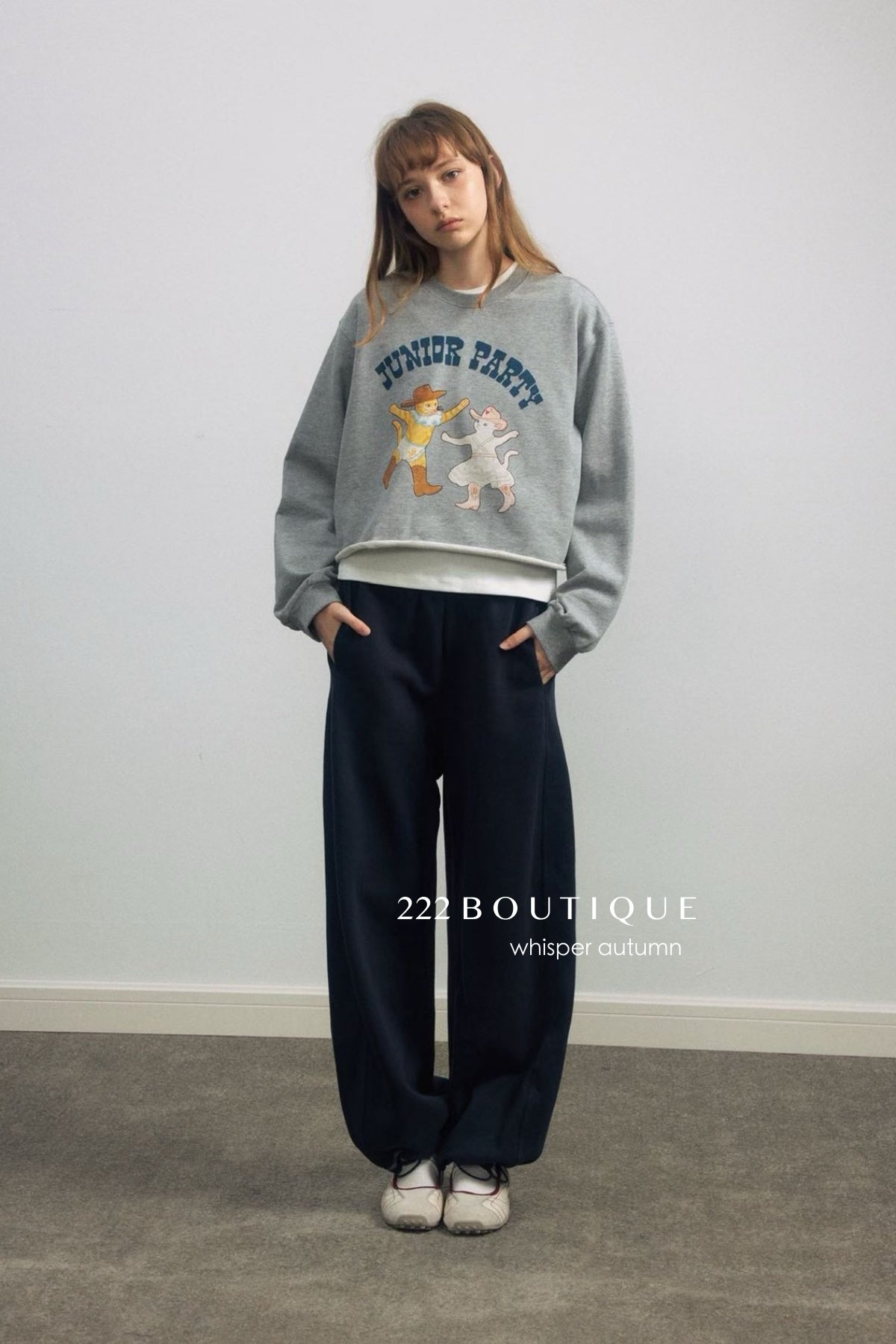 17a17 Cropped printed sweater
