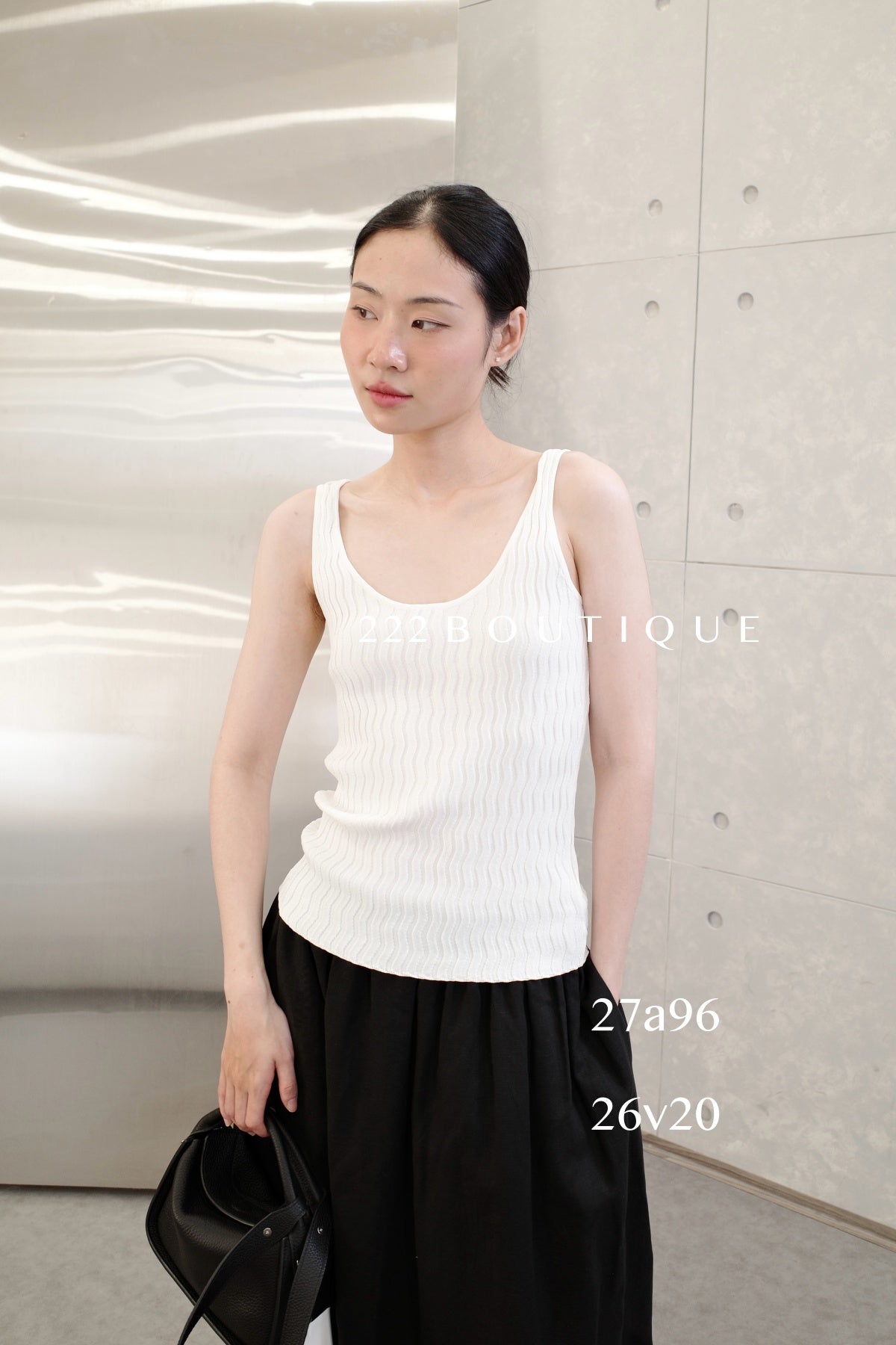 27A96- RIBBED  KNIT TANK