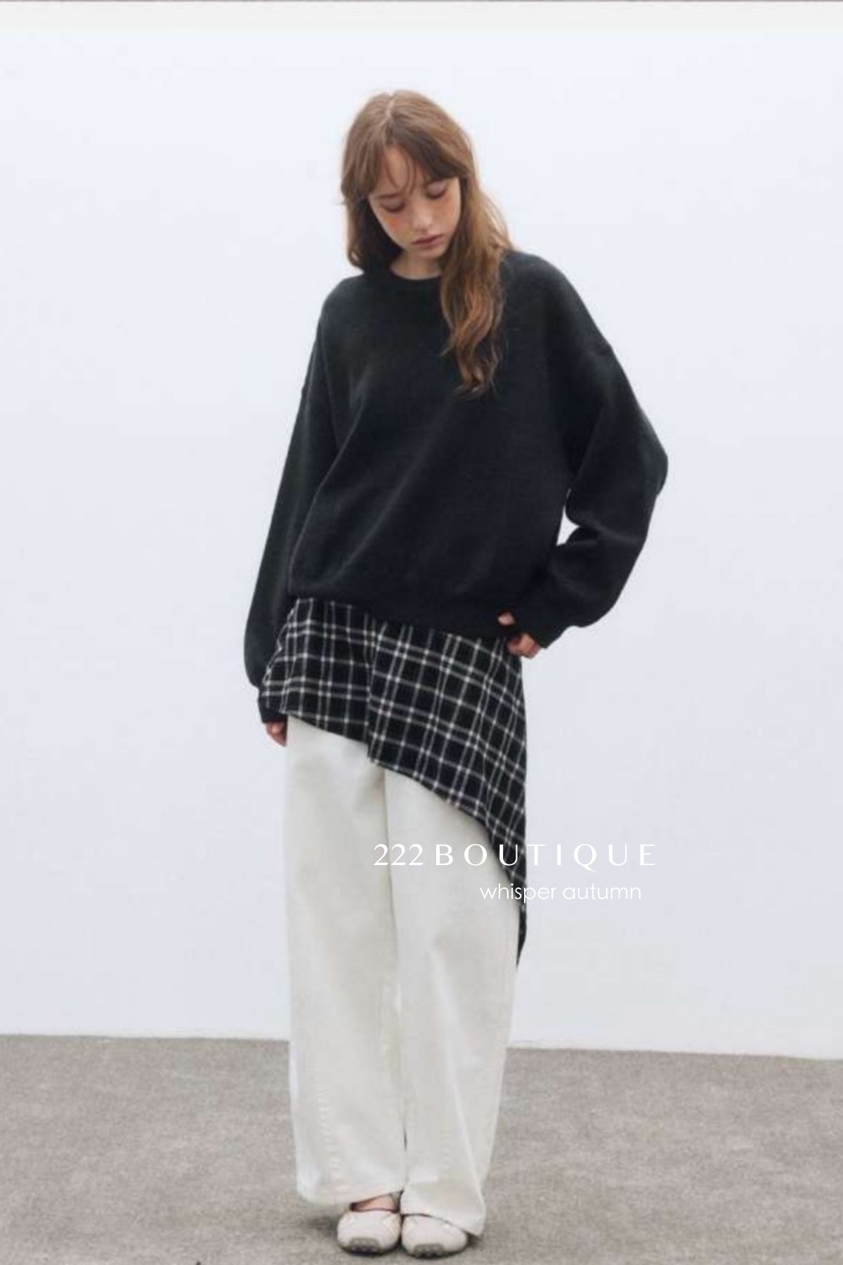 17a19 Round-neck cashmere sweater