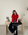 16q34 Basic elastic-waist khaki trousers