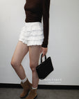16a79 + 16q12 Set – Lightweight long-sleeve top &amp; Textured lace-hem skirt