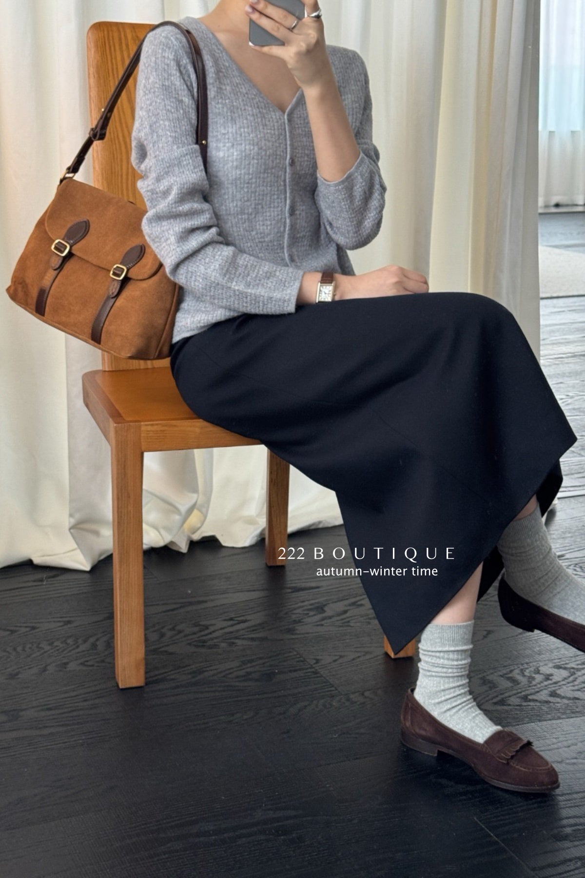 17v12 Poly pencil midi skirt