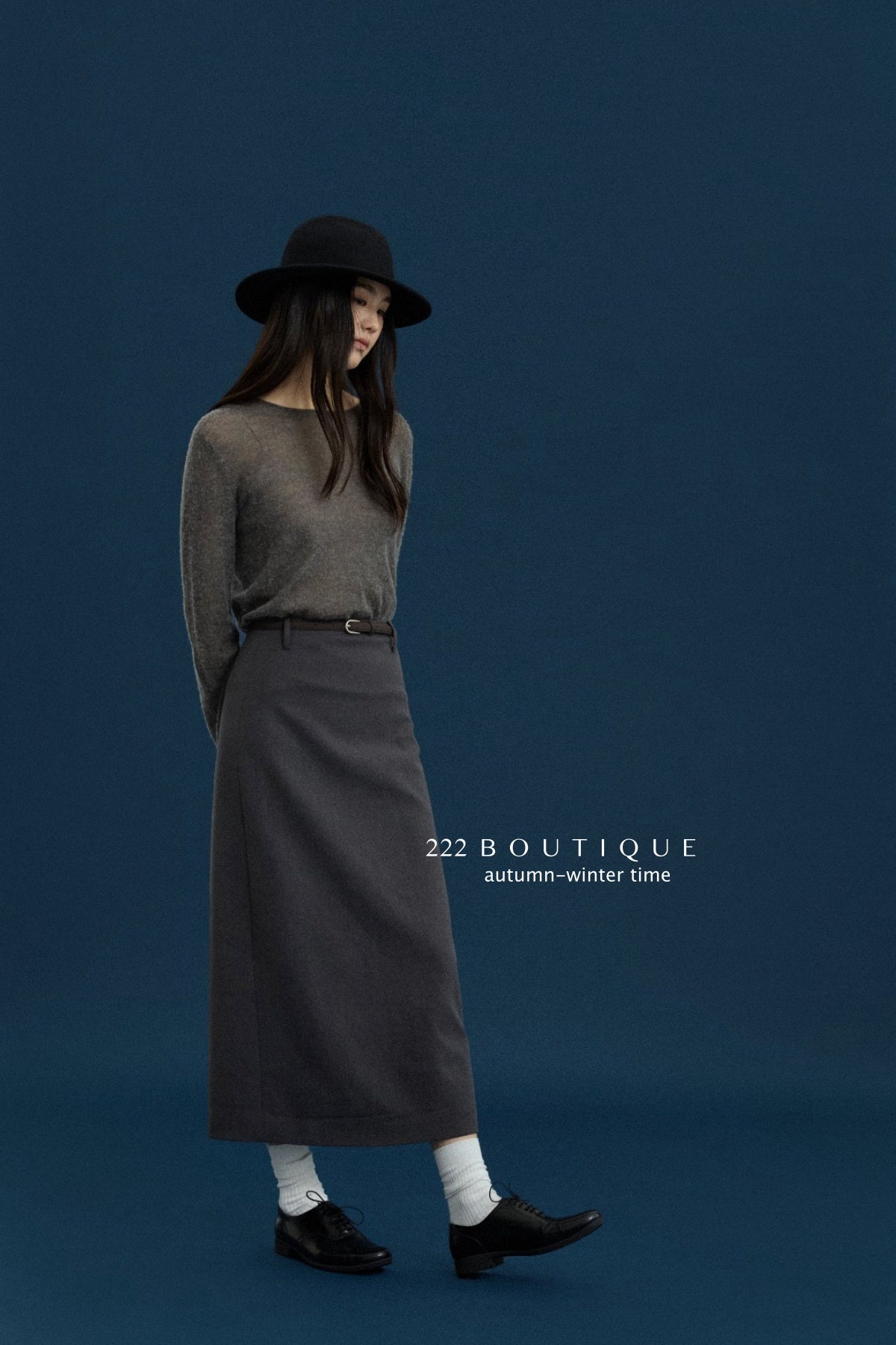 17v12 Poly pencil midi skirt