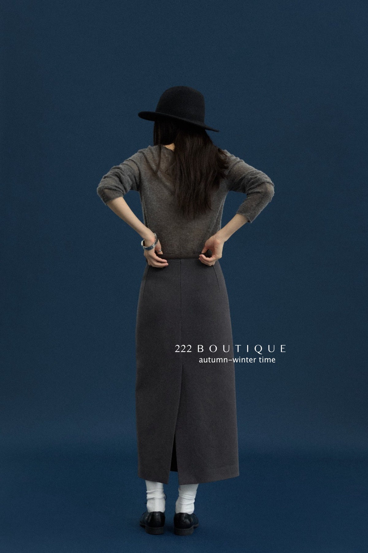 17v12 Poly pencil midi skirt