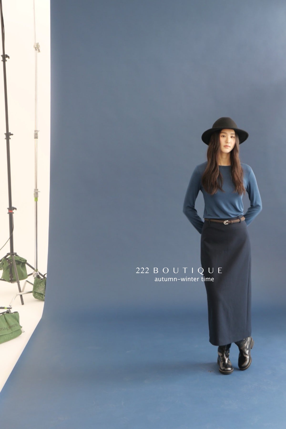 17v12 Poly pencil midi skirt