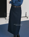 17v12 Poly pencil midi skirt