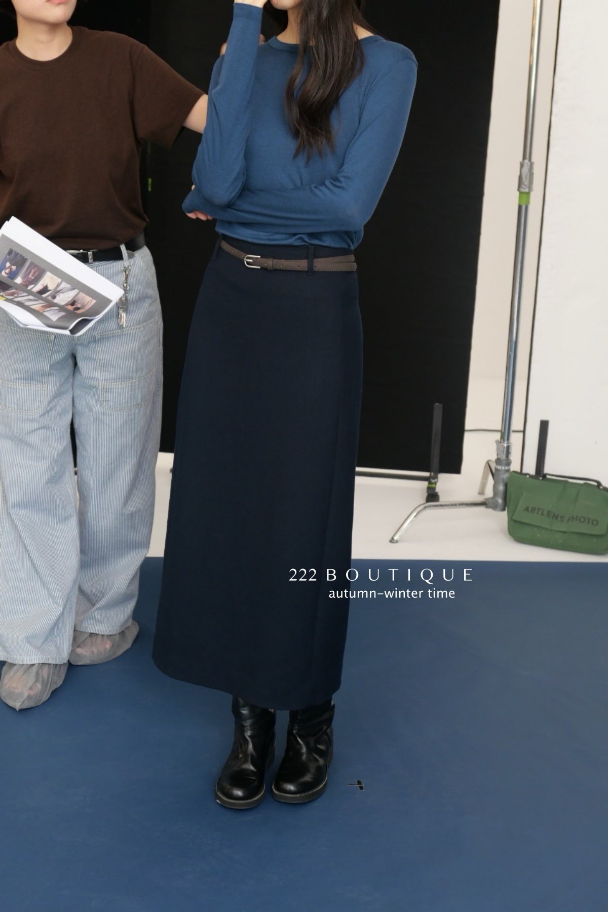 17v12 Poly pencil midi skirt