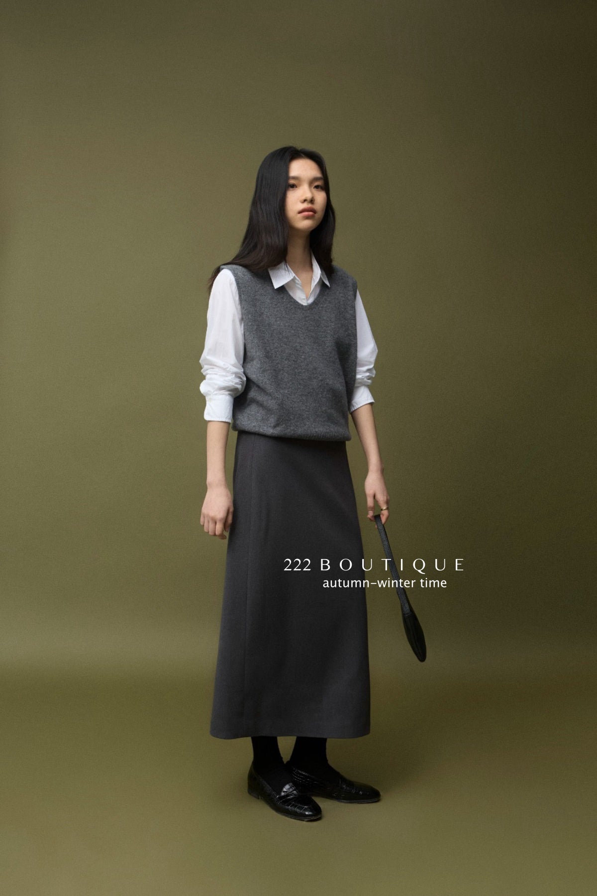 17v12 Poly pencil midi skirt