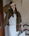 17a39 Mid-length suede jacket