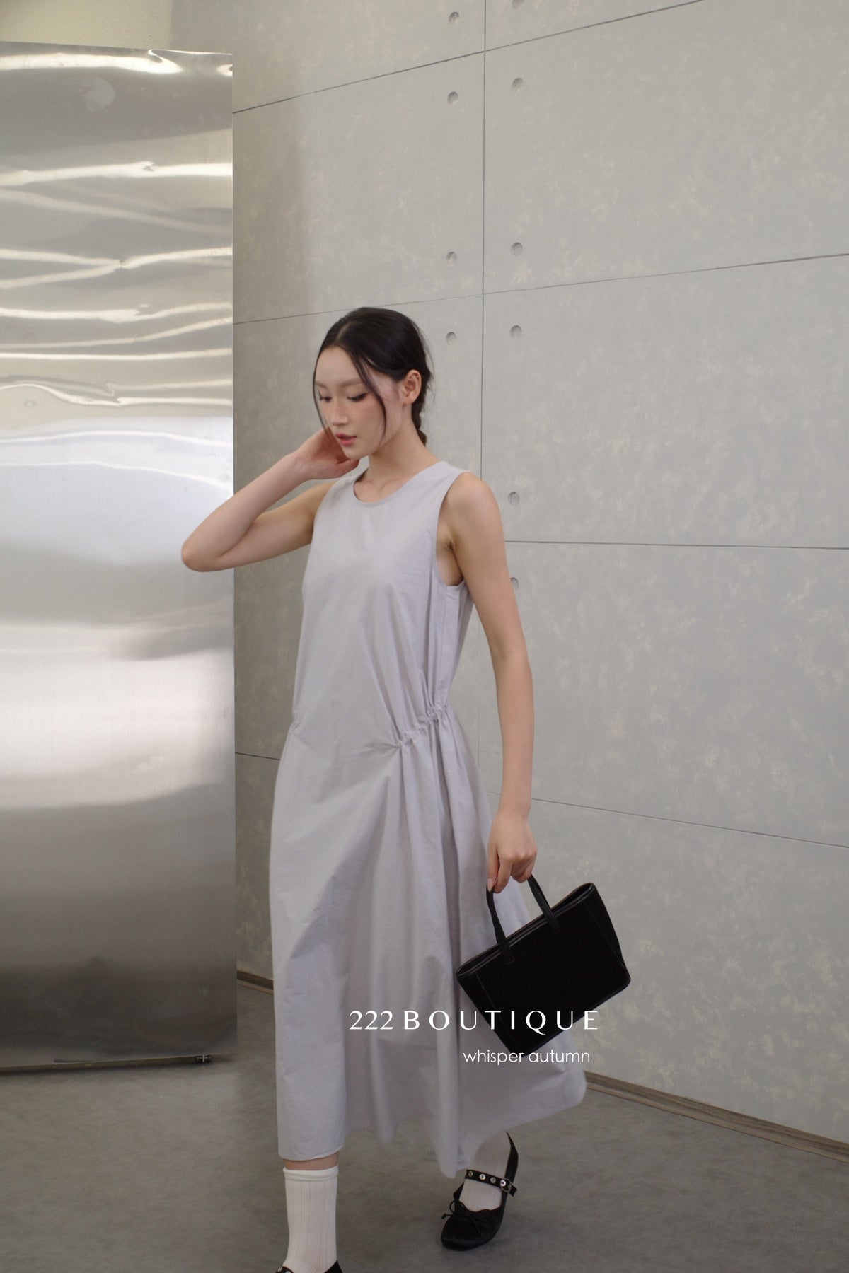 16v8 Tiered round-neck silk dress