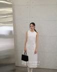 16v8 Tiered round-neck silk dress