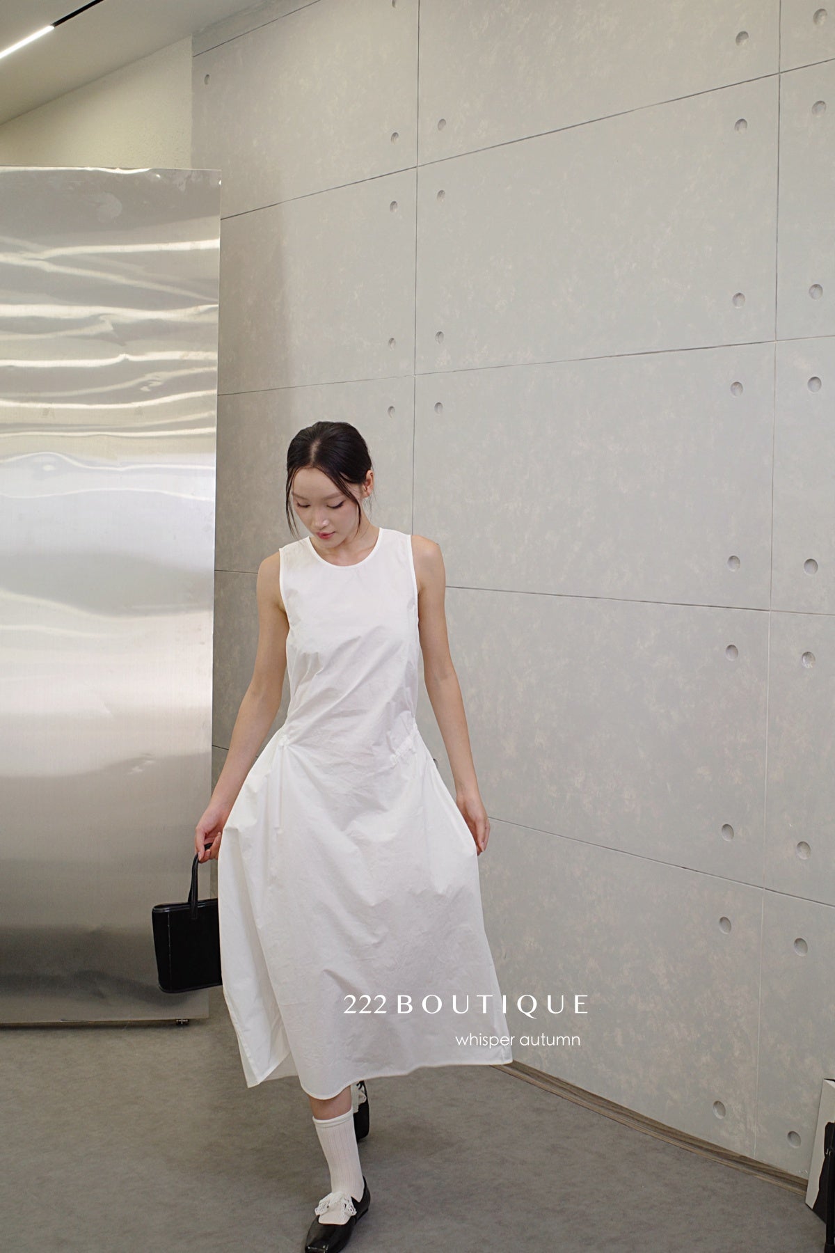 16v8 Tiered round-neck silk dress