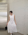 16v8 Tiered round-neck silk dress