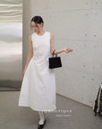 16v8 Tiered round-neck silk dress