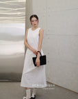 16v8 Tiered round-neck silk dress
