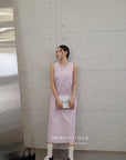 16v8 Tiered round-neck silk dress