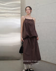15v16 Textured pinafore dress with lace hem