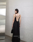 13v12 Linen strappy dress with back cut-out