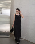 13v12 Linen strappy dress with back cut-out