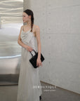 13v12 Linen strappy dress with back cut-out