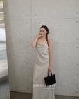 13v12 Linen strappy dress with back cut-out