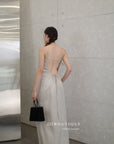13v12 Linen strappy dress with back cut-out