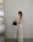 13v12 Linen strappy dress with back cut-out