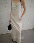 13v12 Linen strappy dress with back cut-out