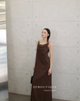 13v12 Linen strappy dress with back cut-out