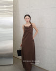 13v12 Linen strappy dress with back cut-out
