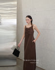 13v12 Linen strappy dress with back cut-out
