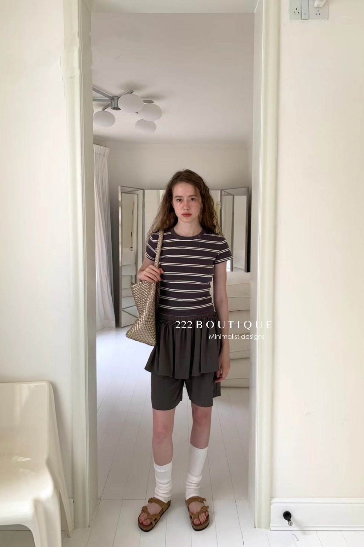 15a74 Striped fitted tee – stretch cotton essential