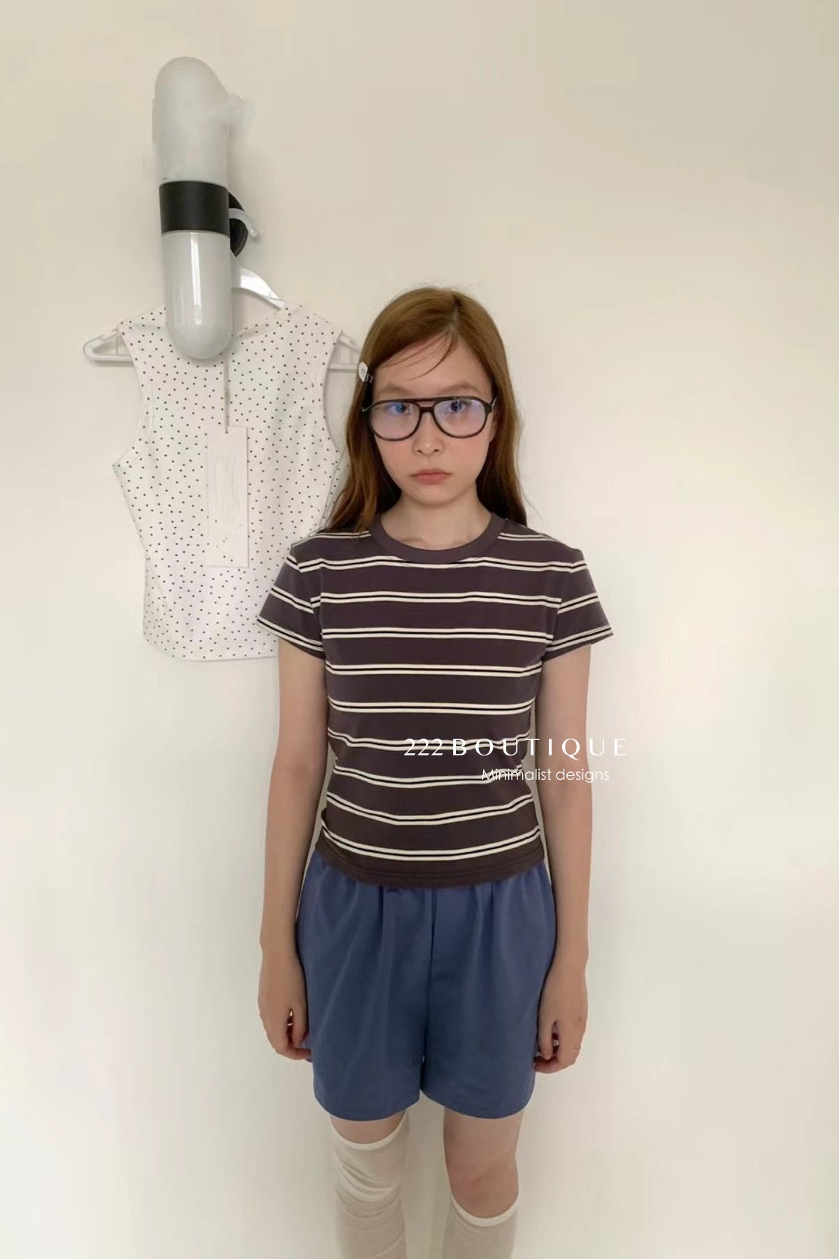 15a74 Striped fitted tee – stretch cotton essential