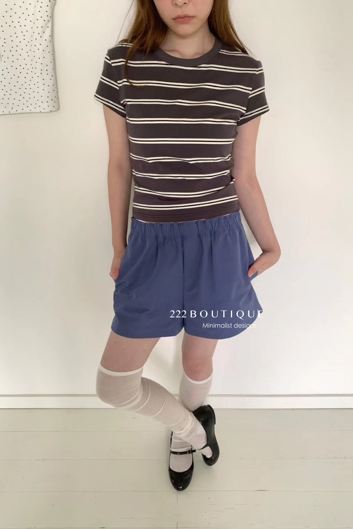 15a74 Striped fitted tee – stretch cotton essential