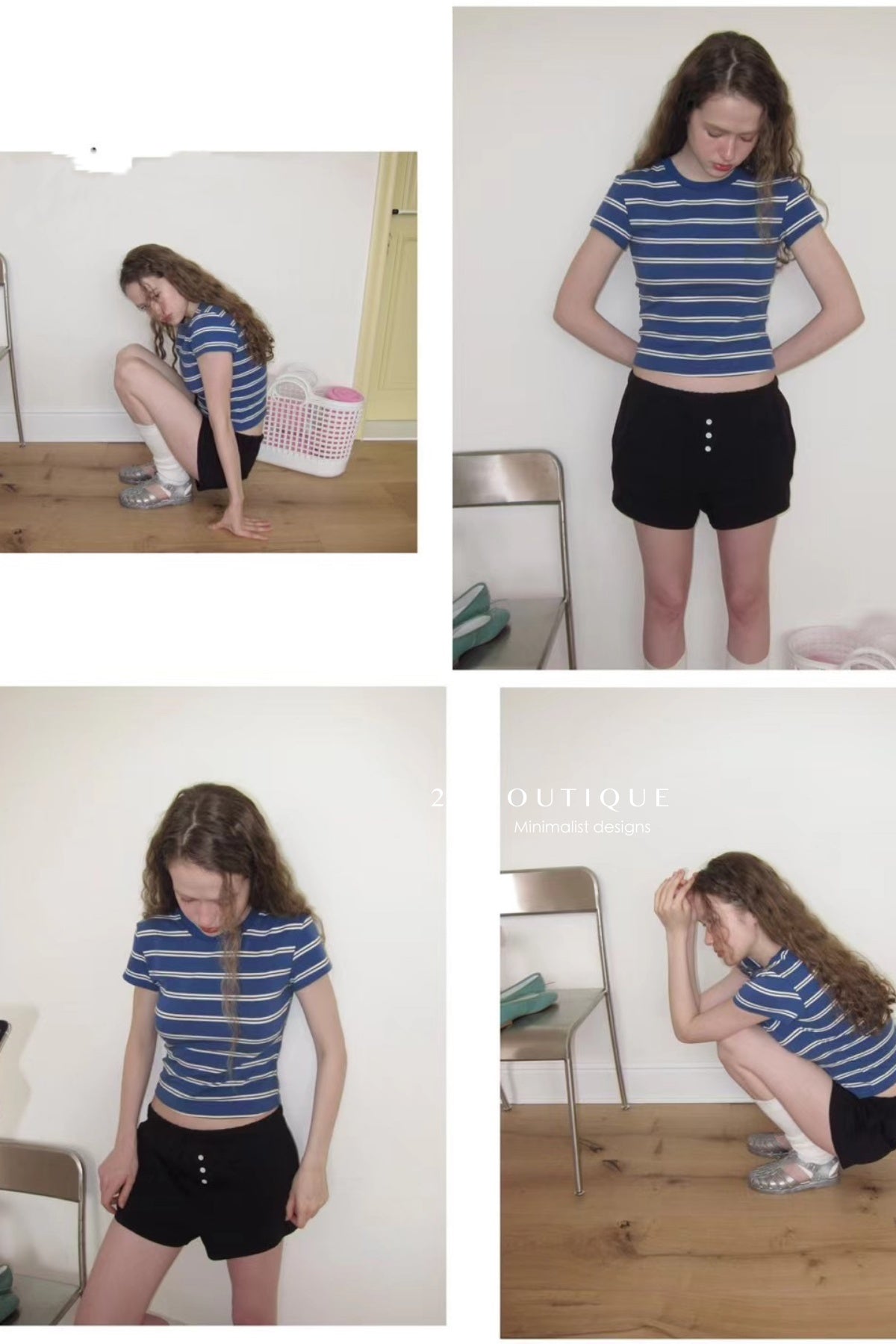 15a74 Striped fitted tee – stretch cotton essential