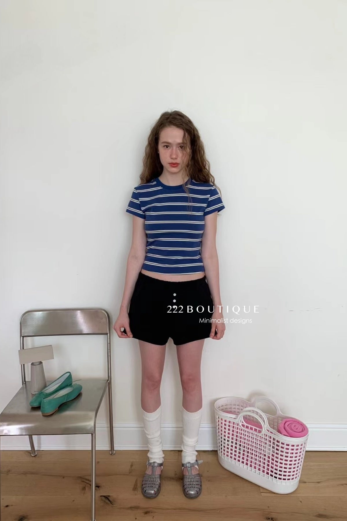 15a74 Striped fitted tee – stretch cotton essential