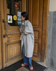 17a33 Trench coat with stand collar