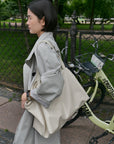 17a33 Trench coat with stand collar