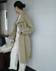 17a33 Trench coat with stand collar