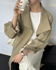 17a33 Trench coat with stand collar