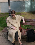 17a33 Trench coat with stand collar