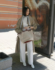 17a33 Trench coat with stand collar