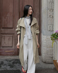 17a33 Trench coat with stand collar