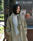 17a33 Trench coat with stand collar
